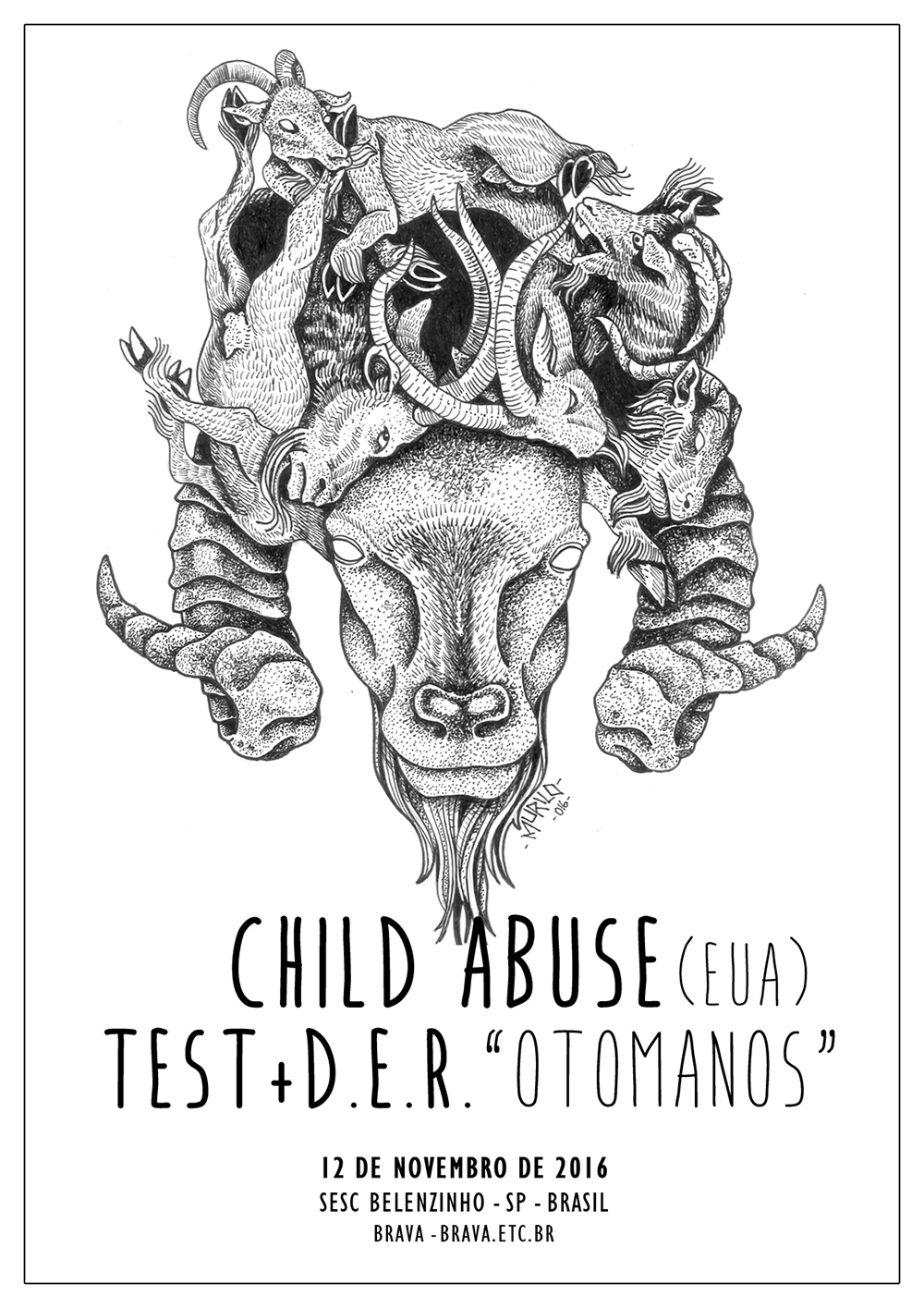 Child Abuse (EUA) e Test + D.E.R. “Otomanos” no Música Extrema, do SESC Belenzinho /SP
